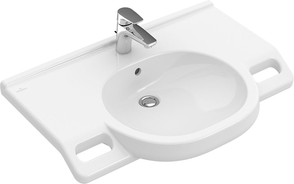 Darmowa Dostawa - Umywalka 80x55 cm ścienna dla niepełnosprawnych biała Villeroy & Boch O.Novo Vita 412080R1