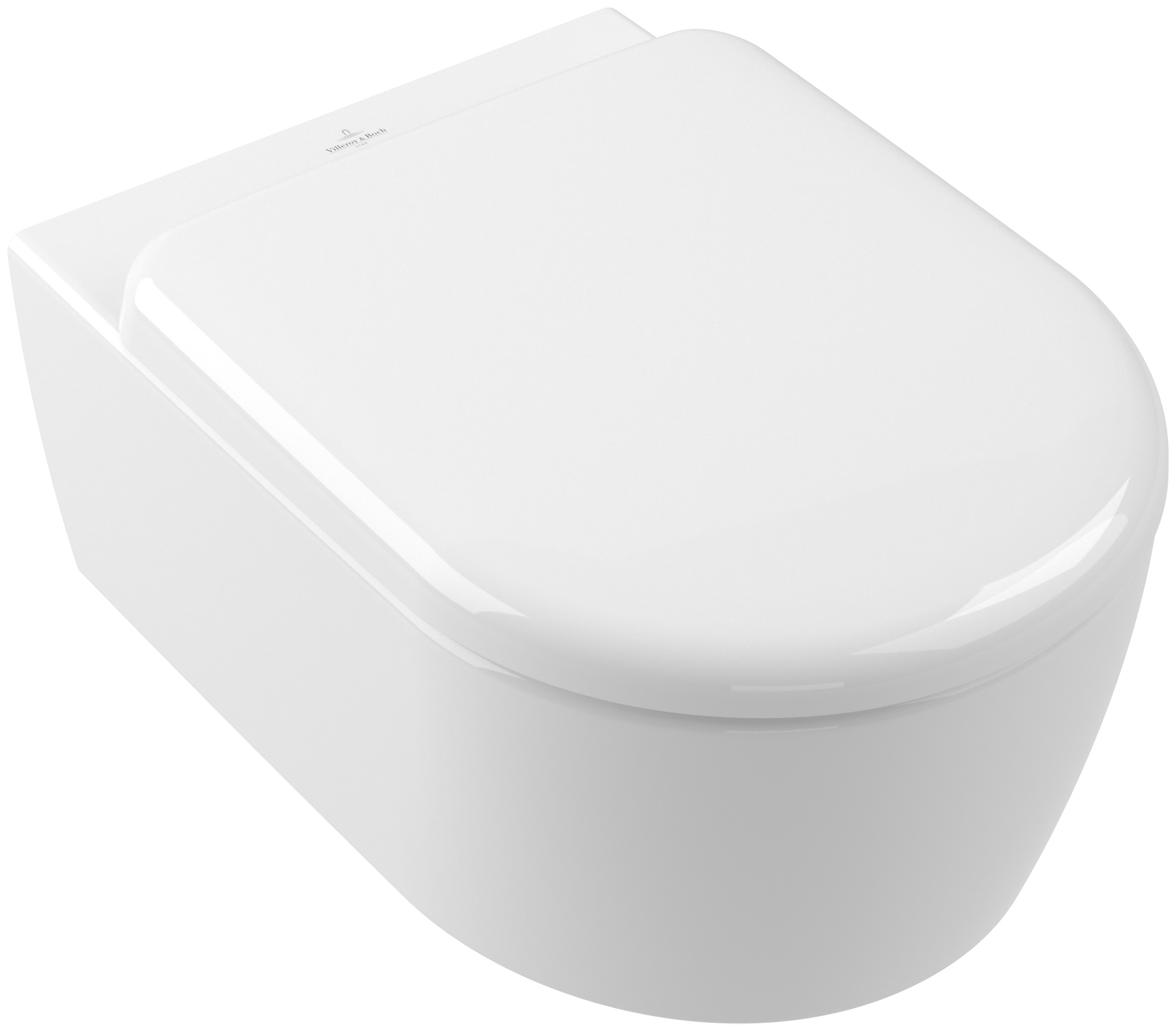 Darmowa Dostawa - Miska WC z deską wolnoopadającą wisząca bez kołnierza ze spłukiwaniem wirowym biały połysk Villeroy & Boch Skyla 5656CL01