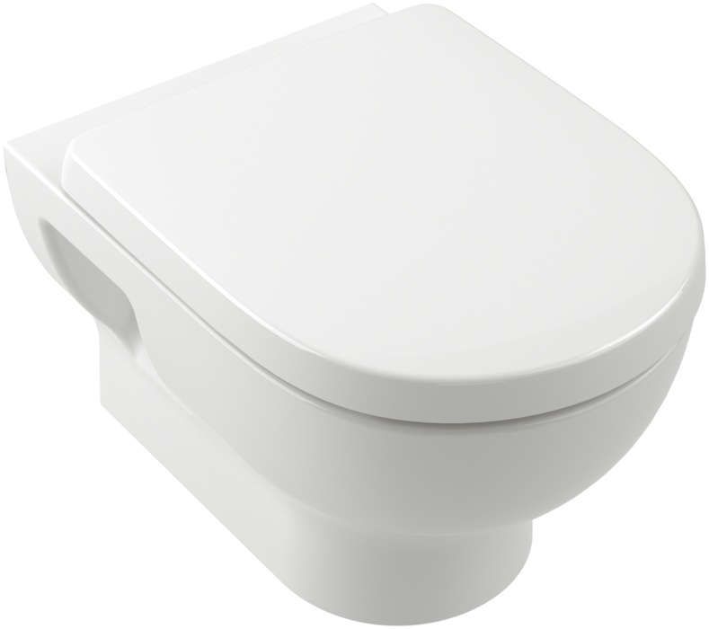 Darmowa Dostawa - Miska WC z deską wolnoopadającą wisząca bez kołnierza ze spłukiwaniem wirowym biały połysk Villeroy & Boch O.Novo 5C39CL01