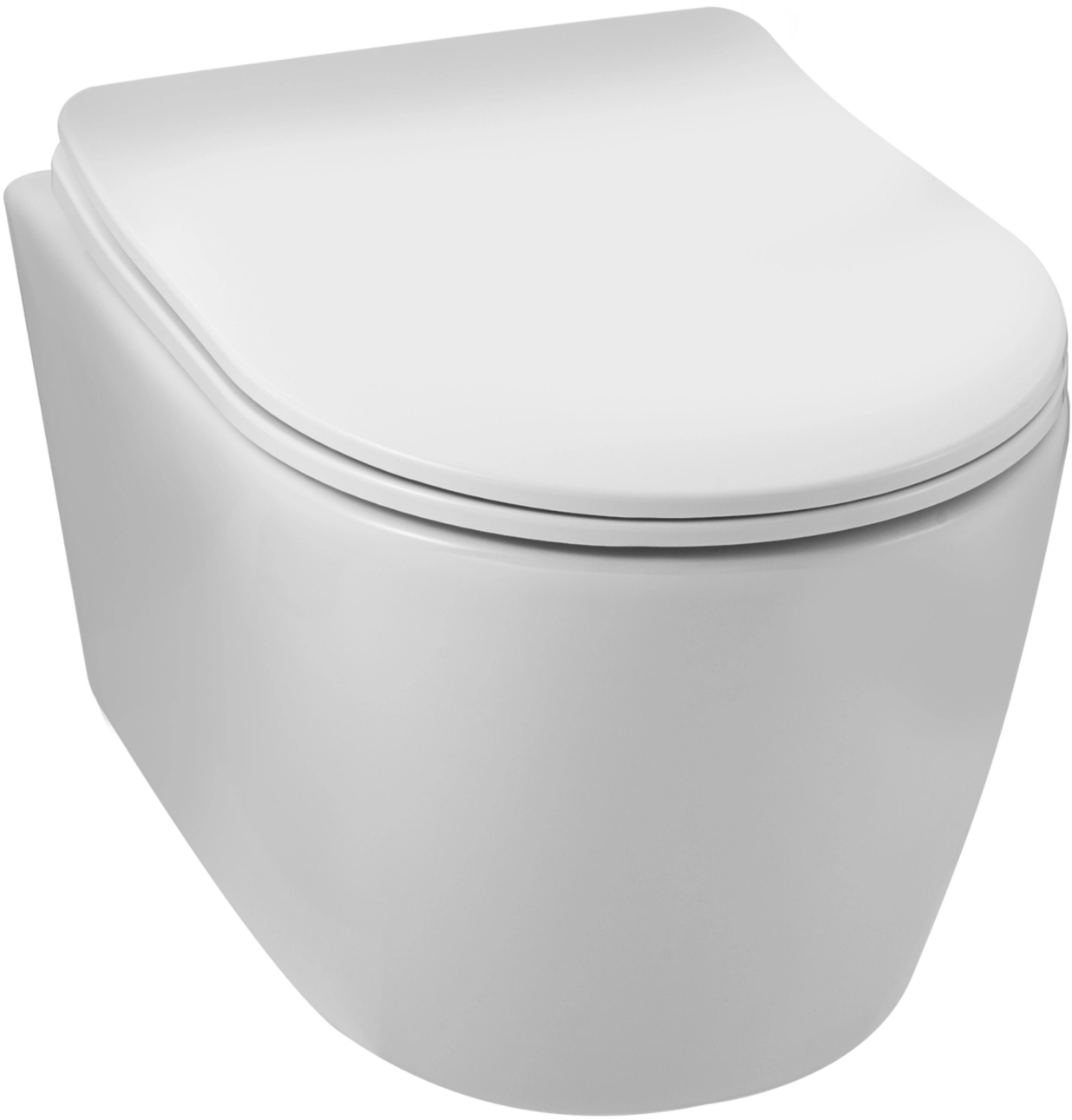 Darmowa Dostawa - Miska WC z deską wolnoopadającą wisząca bez kołnierza ze spłukiwaniem wirowym biały połysk Balneo Luxa G01010101014