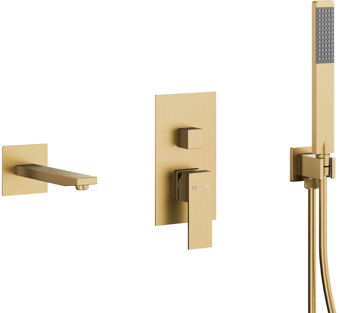 Darmowa Dostawa - Zestaw wannowo-prysznicowy podtynkowy złoty KFA Armatura Logon Brushed Light Gold 513940139