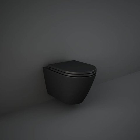 Darmowa Dostawa - Miska WC wisząca bez kołnierza czarny mat Rak Ceramics Feeling RST23504A