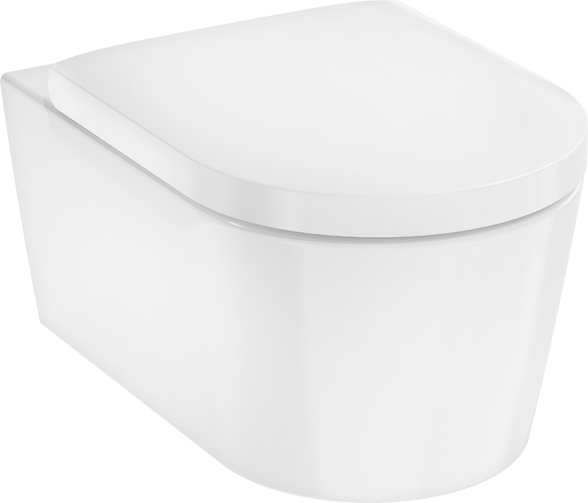 Darmowa Dostawa - Miska WC z deską wolnoopadającą wisząca bez kołnierza ze spłukiwaniem wirowym biały połysk Hansgrohe EluPura S 62055450