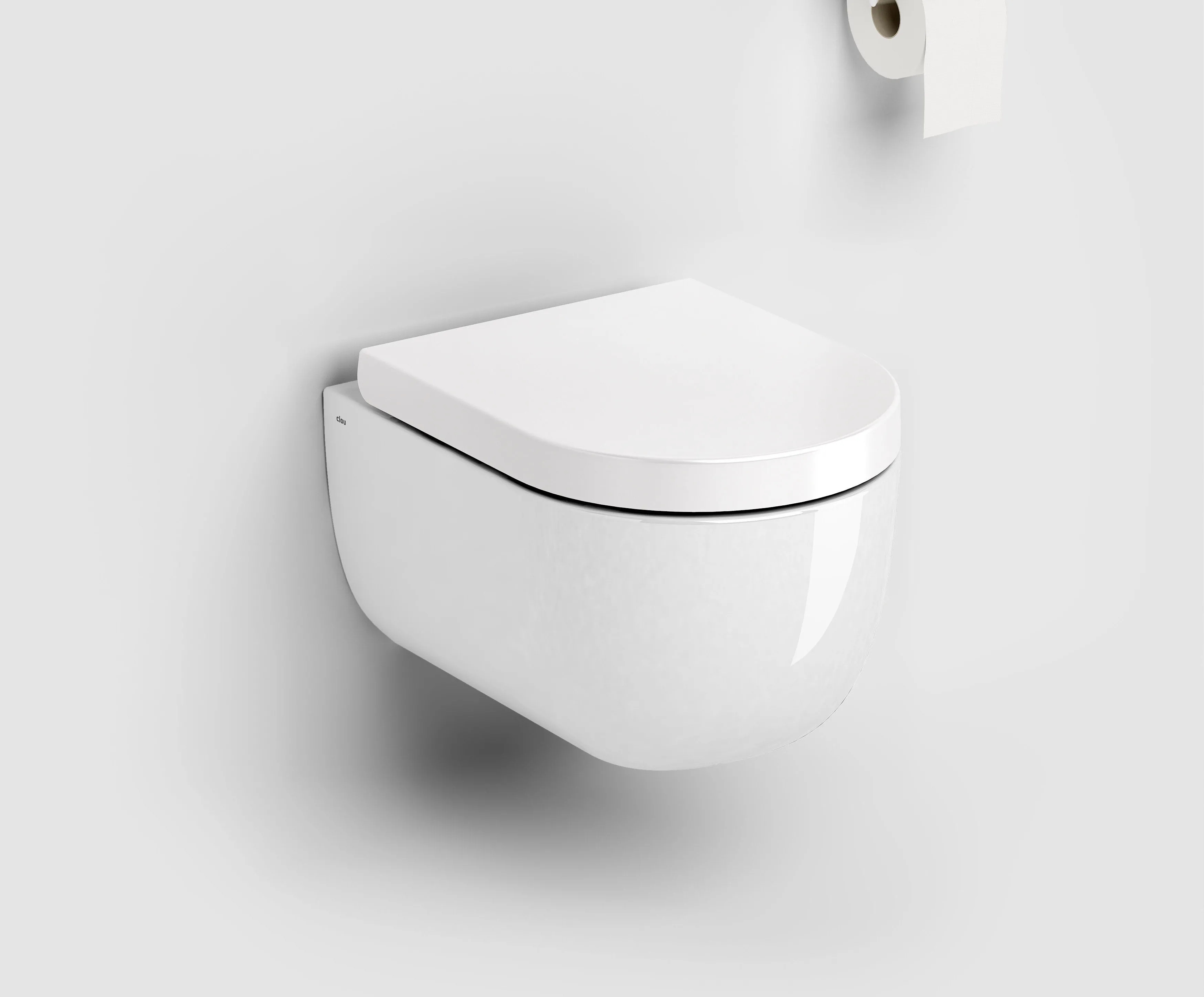 Darmowa Dostawa - Miska WC z deską wolnoopadającą wisząca bez kołnierza biały połysk Clou Hammock CL0401080