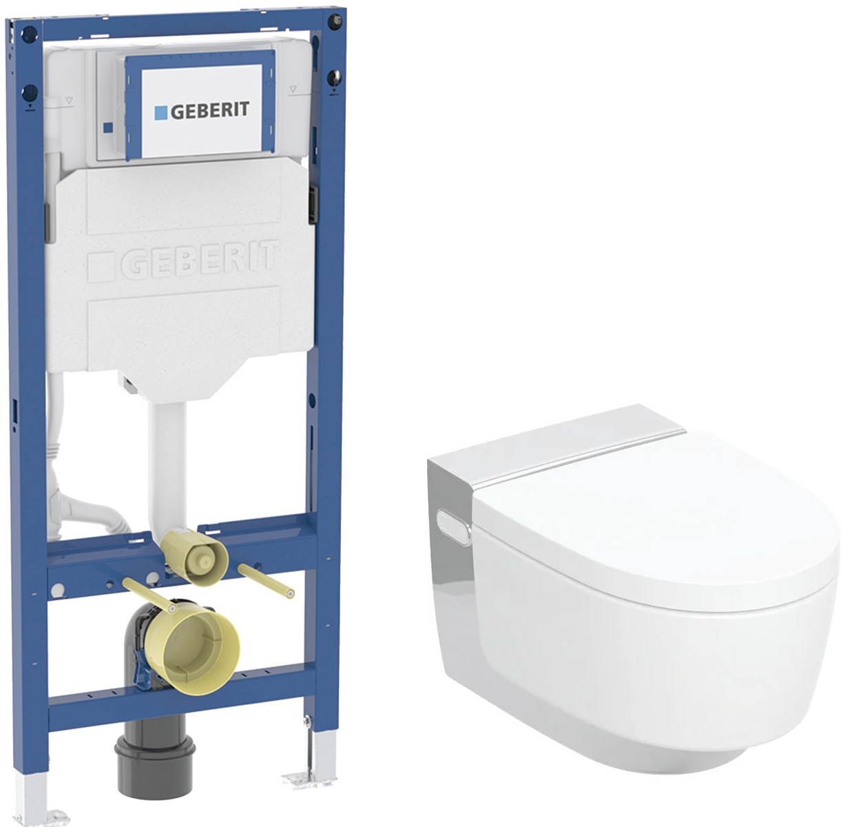 Darmowa Dostawa - Zestaw WC stelaż z miską i deską ze spłukiwaniem wirowym Geberit AquaClean Mera Classic abset11355