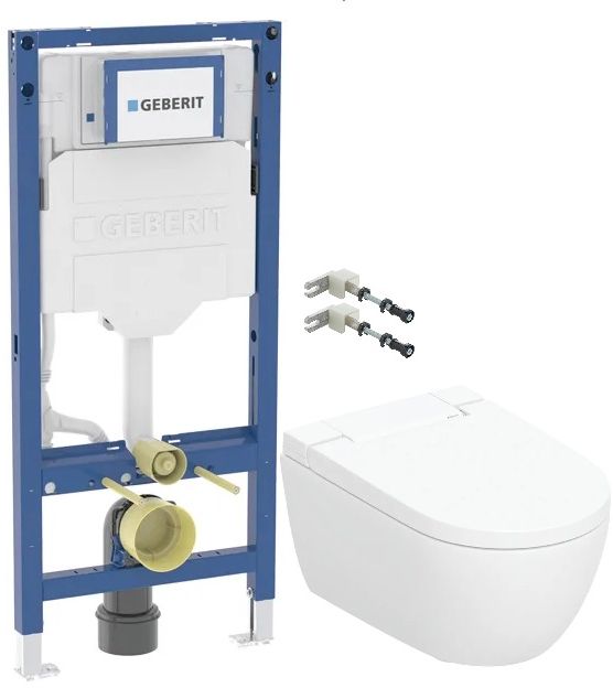 Darmowa Dostawa - Zestaw WC stelaż z miską i deską ze spłukiwaniem wirowym Geberit AquaClean abset10369