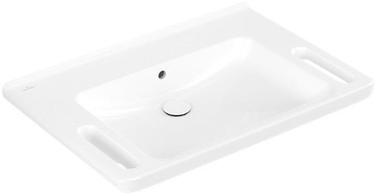 Darmowa Dostawa - Umywalka 80x55 cm prostokątna ścienna dla niepełnosprawnych biała Villeroy & Boch ViCare 4A6882T2