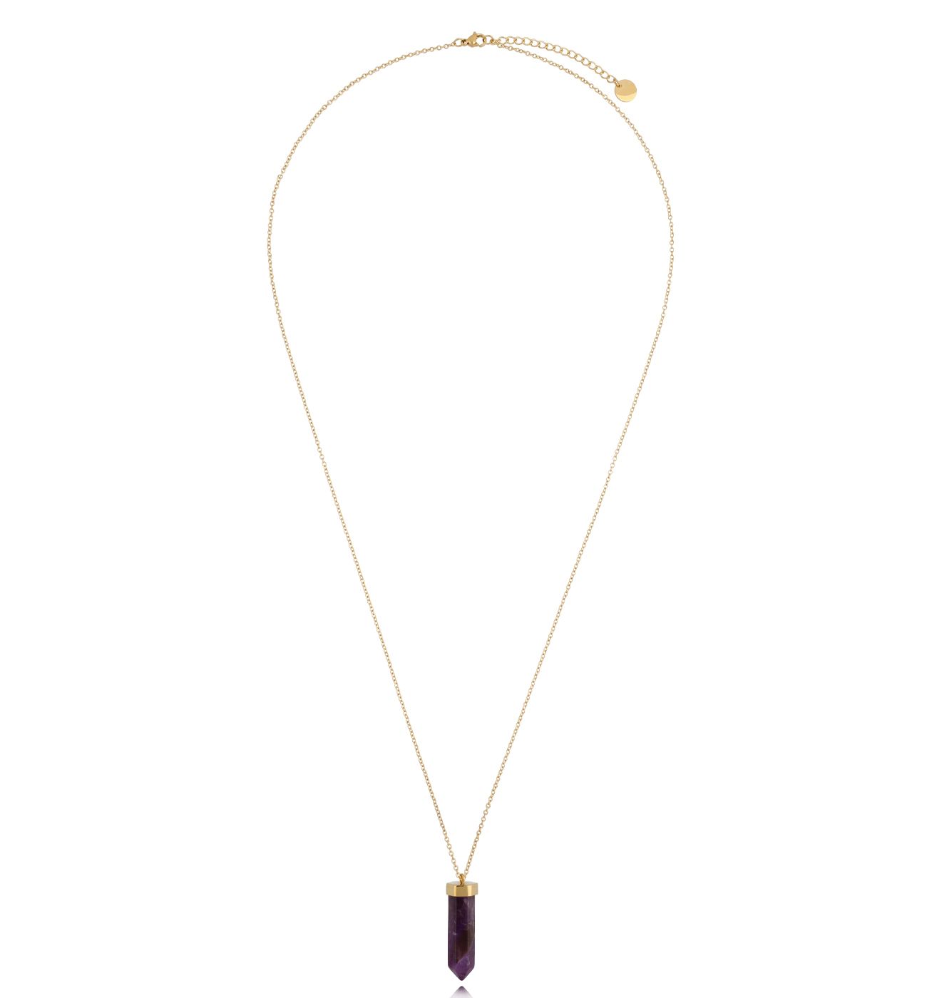 Naszyjnik złoty z ametystem Go Get It 70 cm NSA0559
