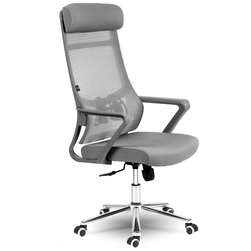 Fotel biurowy obrotowy Sofotel Brema szary ergonomiczny krzesło mikrosiatka 240402 1szt.
