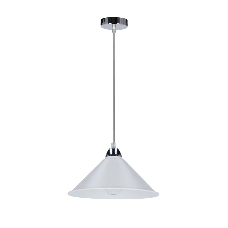 Lampa sufitowa klosz biały od wewnątrz Candellux Avola chromowana 1xE27x60W IP20 wym:95x26x26cm - 1 szt.