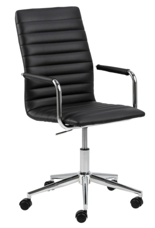Fotel biurowy ergonomiczny obrotowy Winslow ACTONA czarny skóra ekologiczna do biura 1 szt.