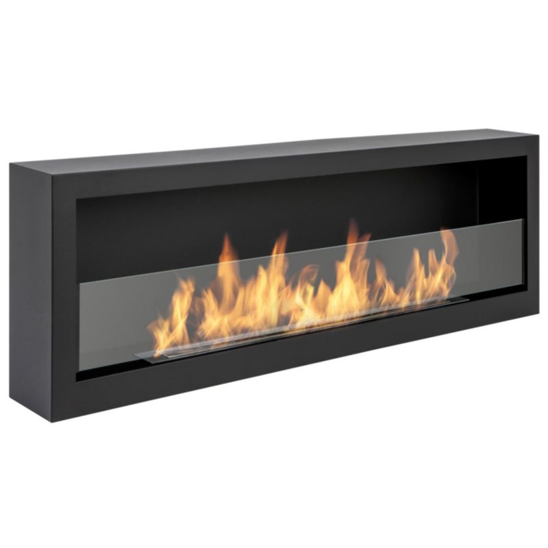 Biokominek Yannkes S-Line BOX wiszący 120 cm czarny, z szybą 1szt.