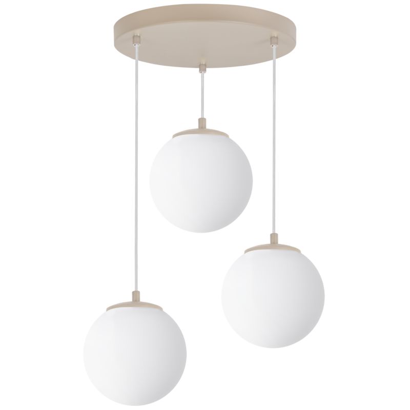 Lampa sufitowa wisząca Light Home LH Florence okrągła 3xE14 kaszmir klosz biały kula 1szt.
