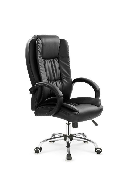 Fotel biurowy ergonomiczny Motion INTESI czarny skórzany obrotowy z regulacją do biura 1 szt.