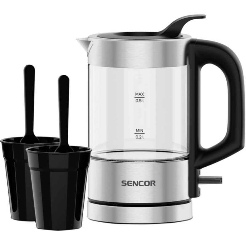 Czajnik Elektryczny Sencor SWK 160SS 0,5L Mały 1100W + 2Xkubki 1szt