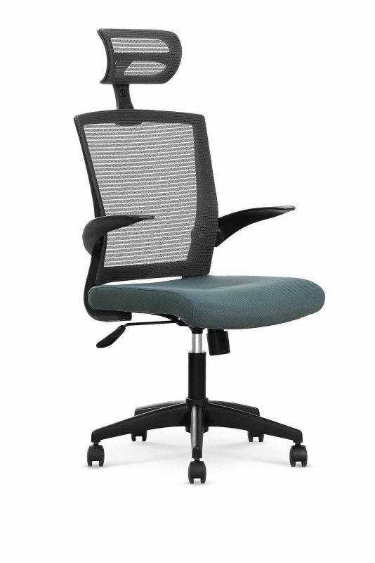 Fotel biurowy Ravel INTESI fotel biurowy ergonomiczny z zagłówkiem obrotowy czarny szary do biura 1 szt.