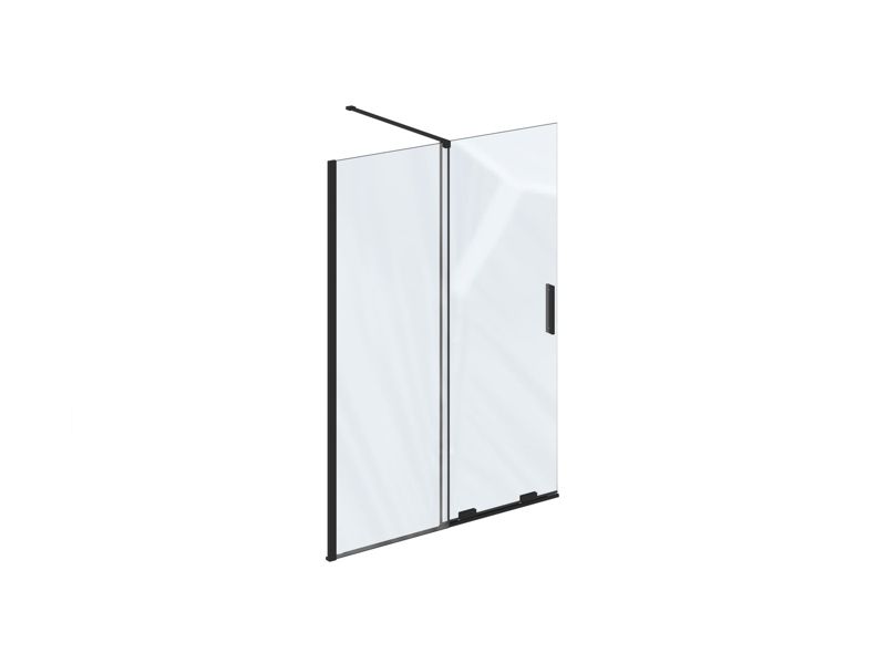 Kabina/ścianka prysznicowa Ravak Walk in Roll ROWI 120 szkło transparent czarna 1 szt