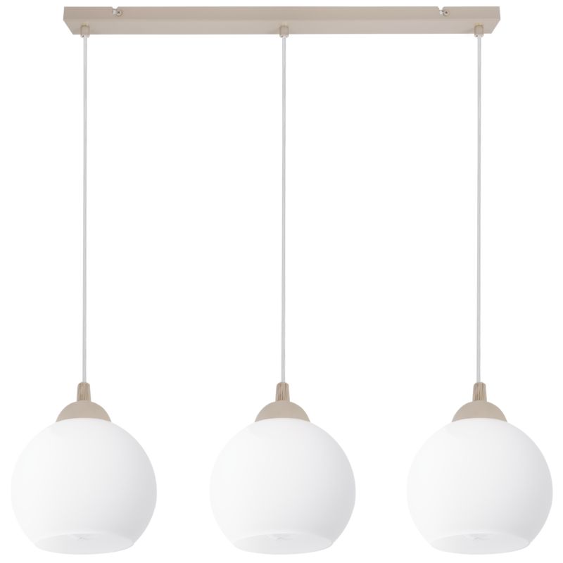 Lampa sufitowa wisząca Light Home LH Eliza 3xE27 kaszmir klosz biały kula 1szt.