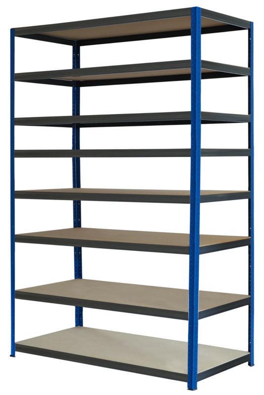 Regał metalowy MODO24 magazynowy niebiesko-grafitowy helios 270x150x40cm 8 półek po 275 kg 1 szt.