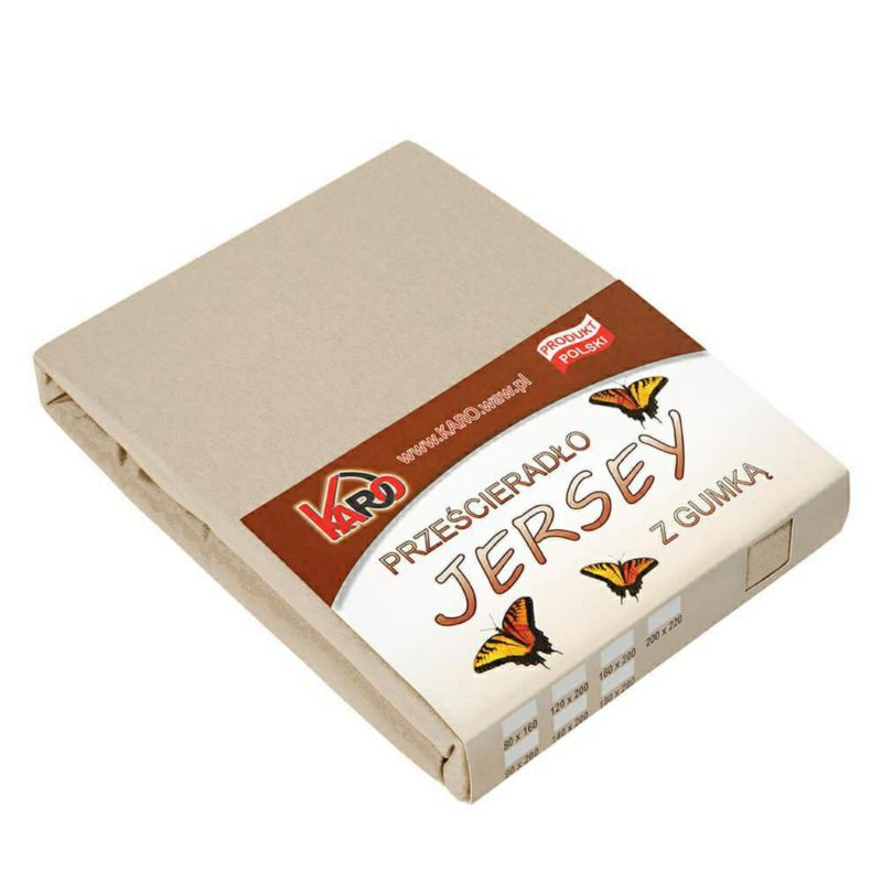 Prześcieradło jersey z gumką KARO 180x200 cappuccino 1 szt.