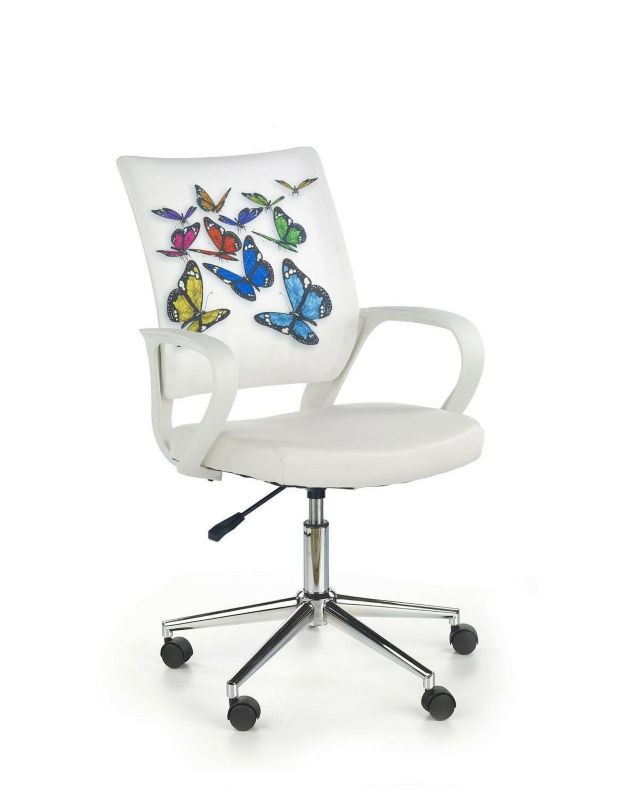 Fotel biurowy ergonomiczny Butterfly INTESI biały obrotowy z podłokietnikami do biurka 1 szt.