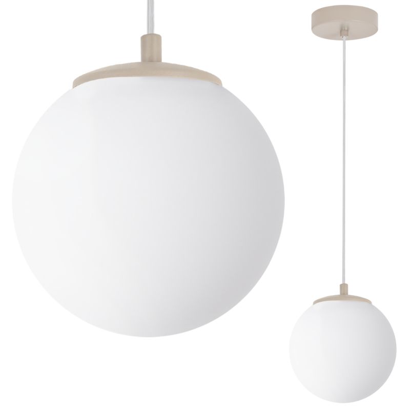 Lampa sufitowa wisząca Light Home LH Florence 1xE14 kaszmir klosz biały kula 1szt.