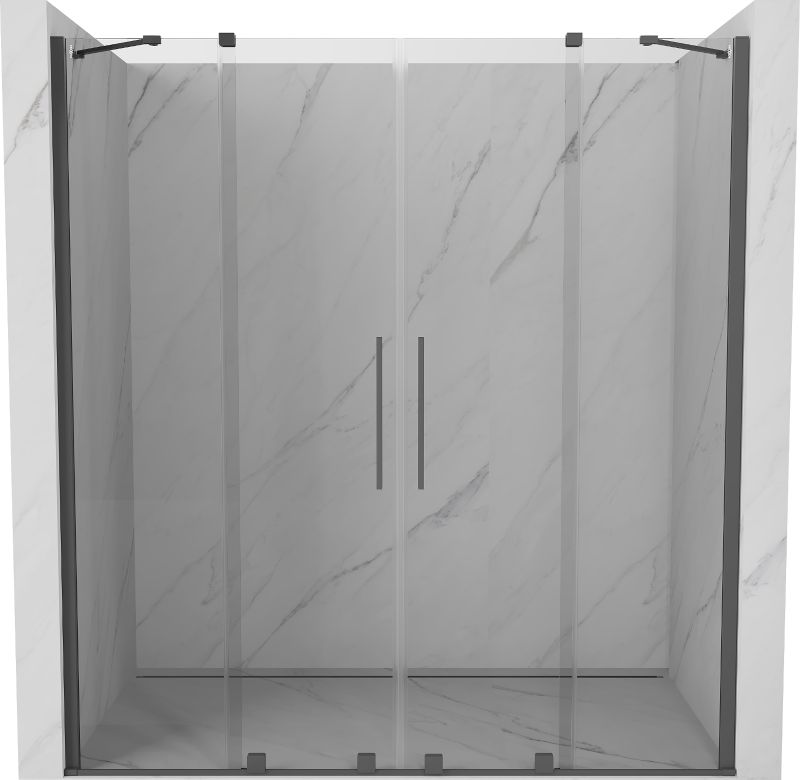 Drzwi prysznicowe rozsuwane Mexen Velar gun gray 200x200 cm 1 szt.