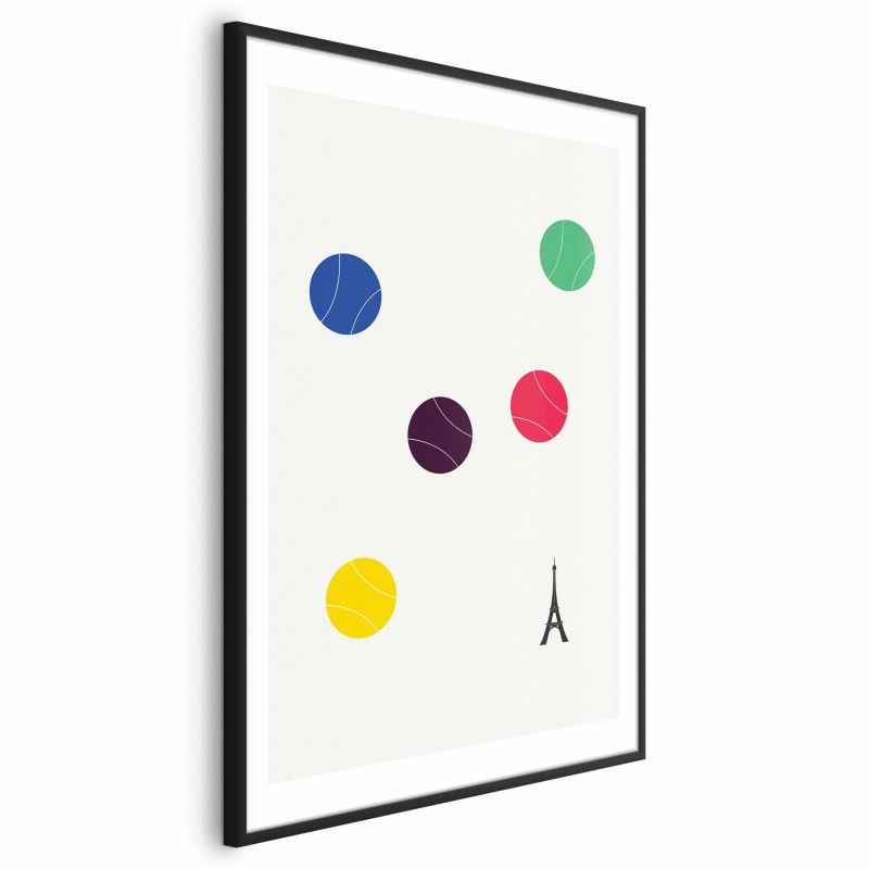 Plakat Artgeist Wieża Eiffla i tenis 60x90 cm z ramą czarną z marginesem 1 szt