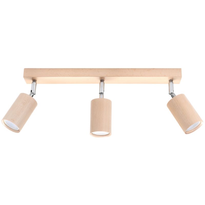Reflektor sufitowy Pure Lume MONTAN jasne drewno-chromowany 3xGU10x40W IP20 wym:20x45x45cm - 1 szt.