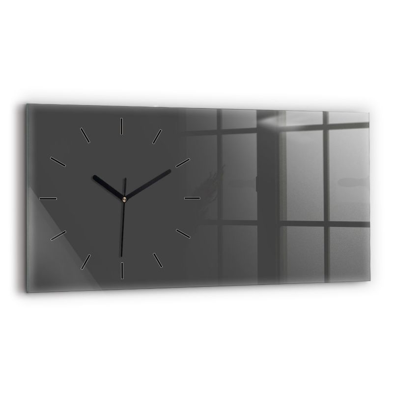 Zegar szklany czarne wskazówki Wallfluent 60x30 cm Kolor szary 1 szt.