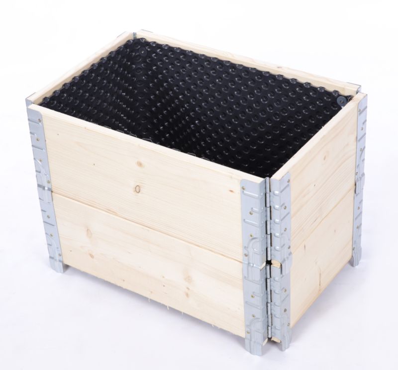 Skrzynia na warzywa MODO24 40x60x40 cm impregnowane przezroczyste drewno 1 szt. z folią kubełkową 1 szt.