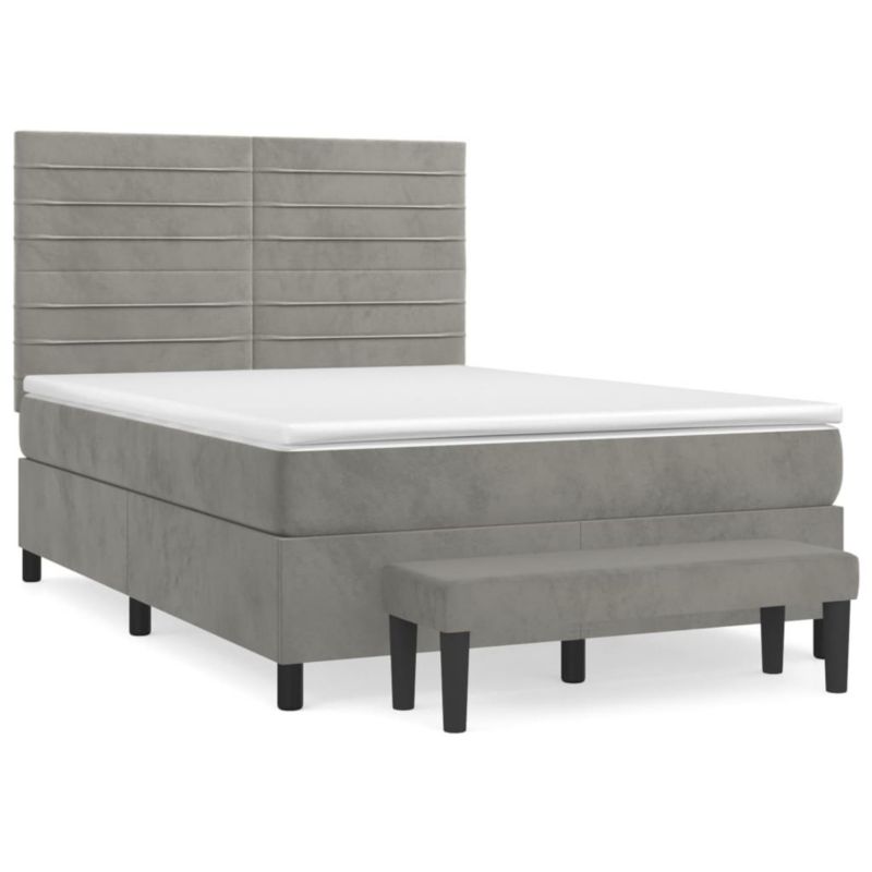 Łóżko kontynentalne WaszeMeble 140x190 cm jasnoszare WM-3137905 1 szt.