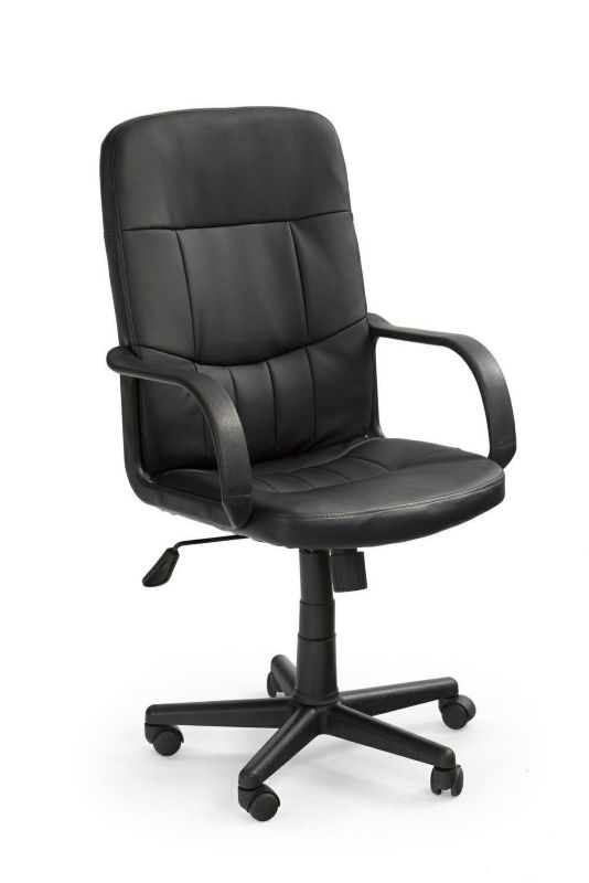 Fotel biurowy ergonomiczny Zenel INTESI czarny ekoskóra obrotowy z regulacją do biura 1 szt.