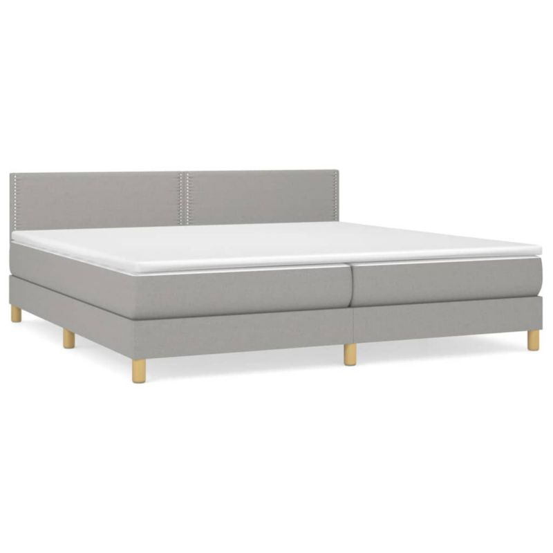 Łóżko kontynentalne WaszeMeble 200x200 cm jasnoszare WM-3140561 1 szt.