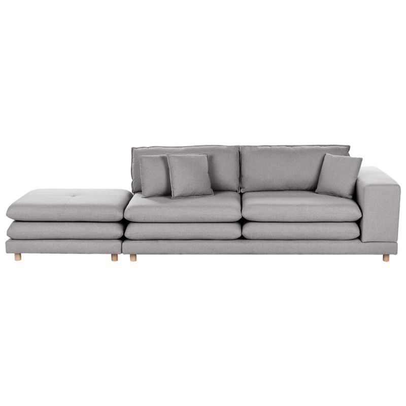Sofa dla 2 osób Heden Szary z otomaną 1 kpl