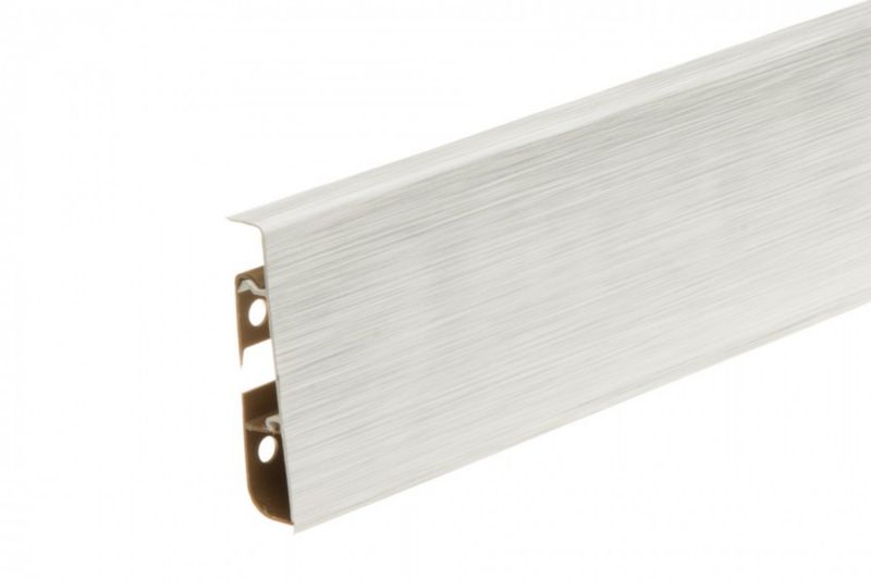 Listwa przypodłogowa Cezar Hi Line Prestige Aluminium Szczotkowane Białe mat 22x75x2500mm PVC 1 szt.