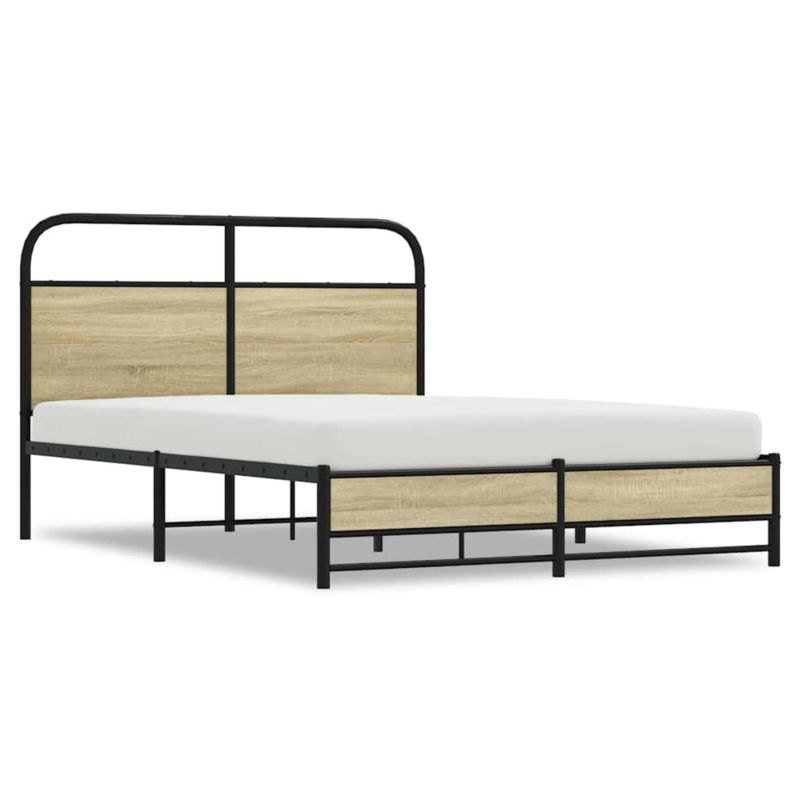 Rama łóżka WaszeMeble 135x190 cm Dąb sonoma metal WM-4100427 1 szt.