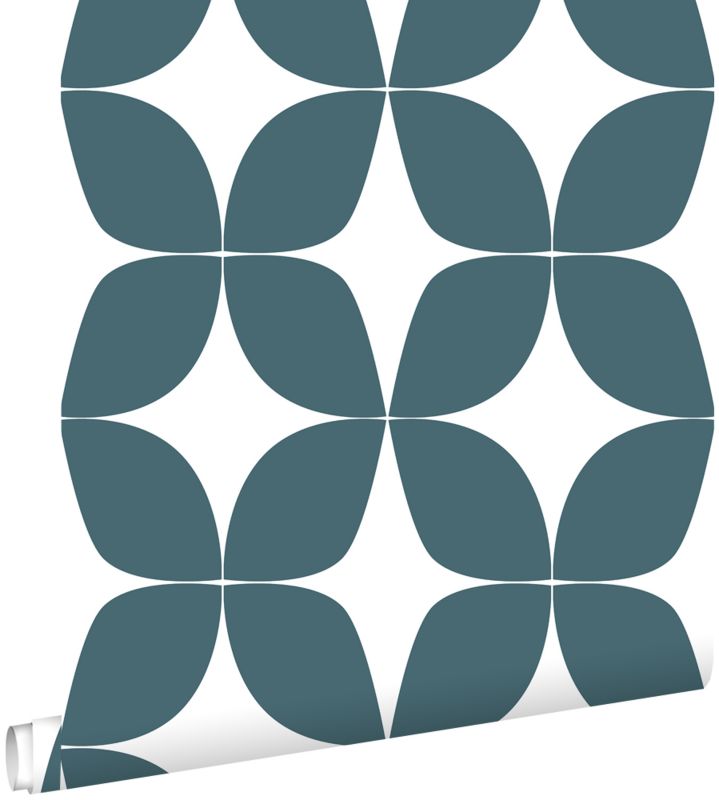 Tapeta ESTAhome motyw graficzny szaro-granatowymIbiałym 53 cm x 10.05 m - 1 rol.