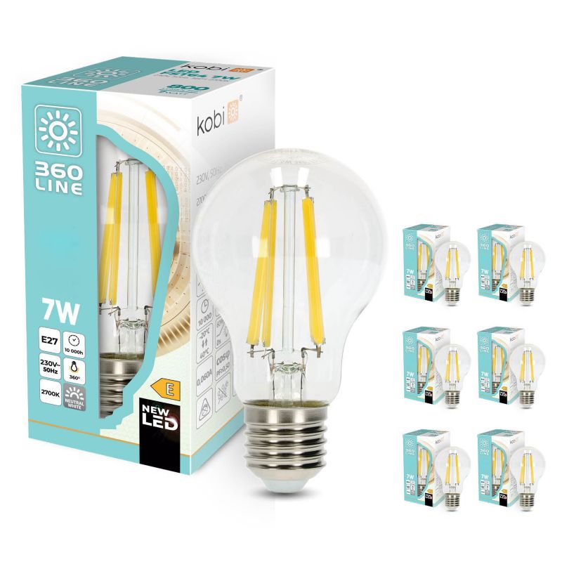 Żarówka LED E27 Kobi 7W barwa neutralna 6szt.