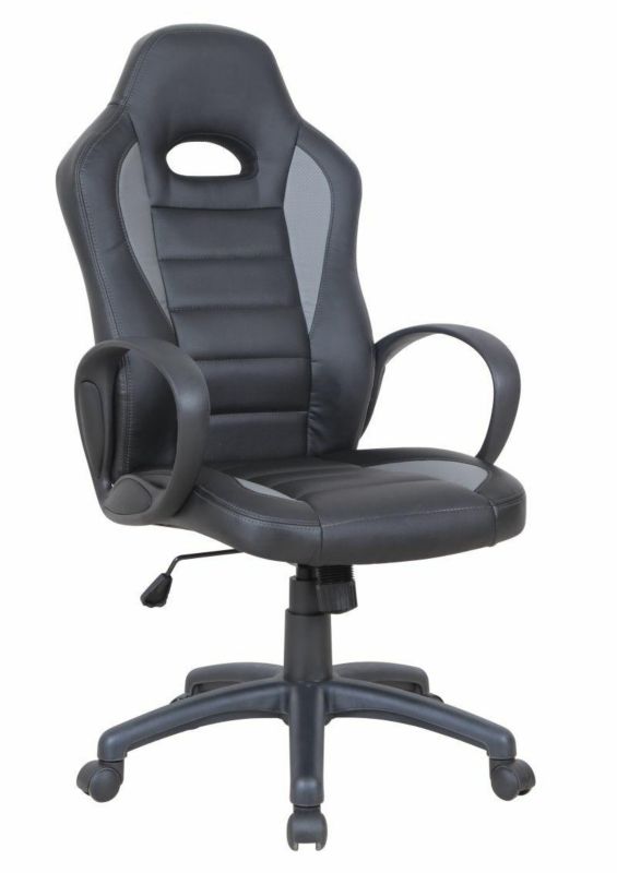 Fotel gamingowy Chambray INTESI ergonomiczny skórzany czarny obrotowy z podłokietnikami 1 szt.