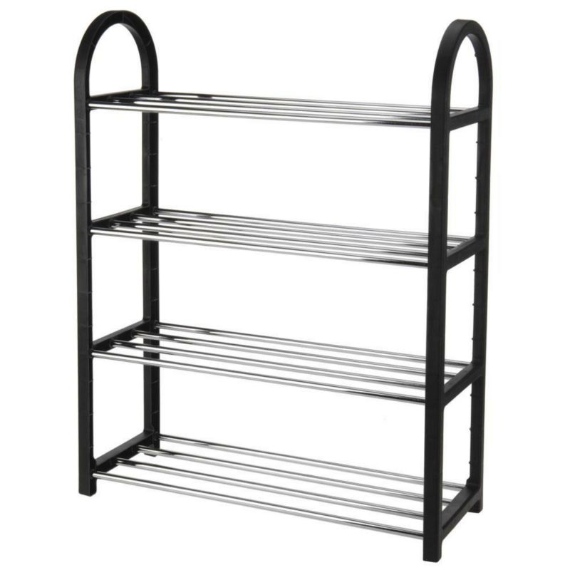Szafka na buty 4 poziomy H&S Decoration czarna metalowa 65x50x19 cm 1 szt.