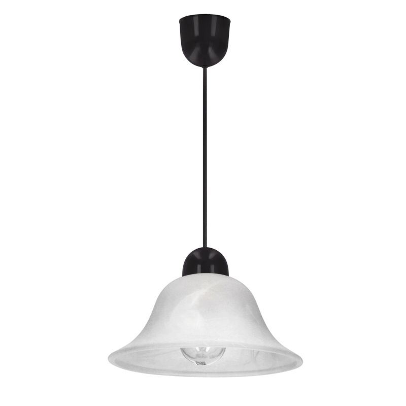Lampa sufitowa biały klosz w kształcie dzwonka Candellux Lenis czarno-biała 1xE27x60W IP20 wym:80x25x25cm - 1 szt.