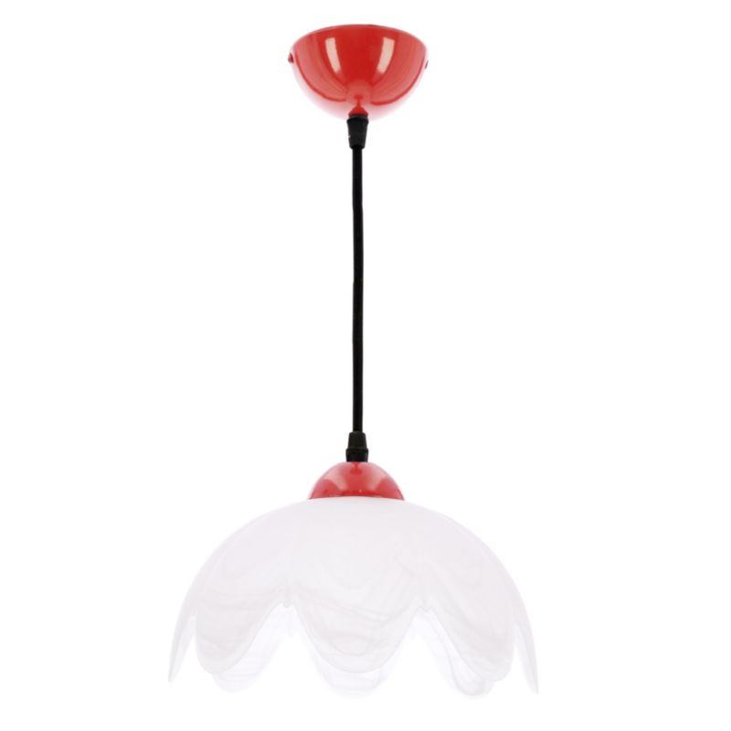 Lampa sufitowa biały klosz Candellux Colori czerwono-biała 1xE27x60W IP20 wym:90x25x25cm - 1 szt.