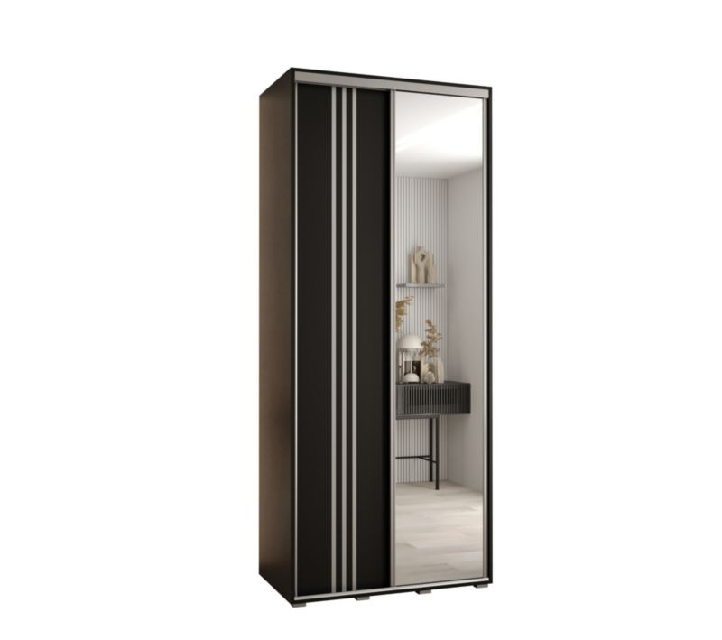 Szafa przesuwna Abiks DAVOS 7 wysoka szer.100cm gł.60cm czarny/czarny/srebrny 1szt.