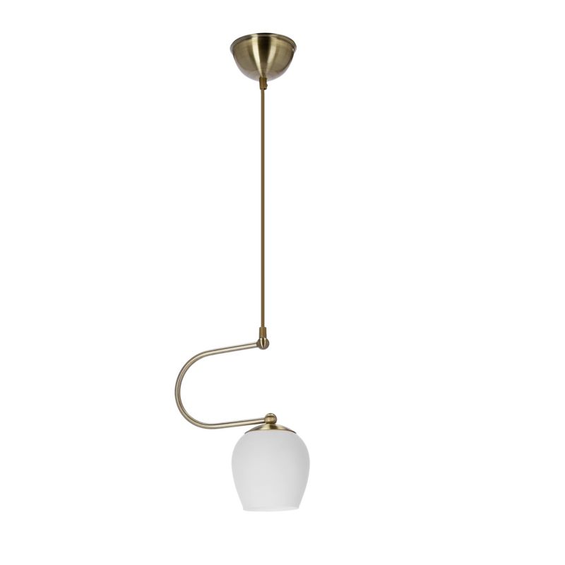 Lampa sufitowa biały klosz Candellux Serano patyna-biała 1xE27x60W IP20 wym:105x22x13cm - 1 szt.