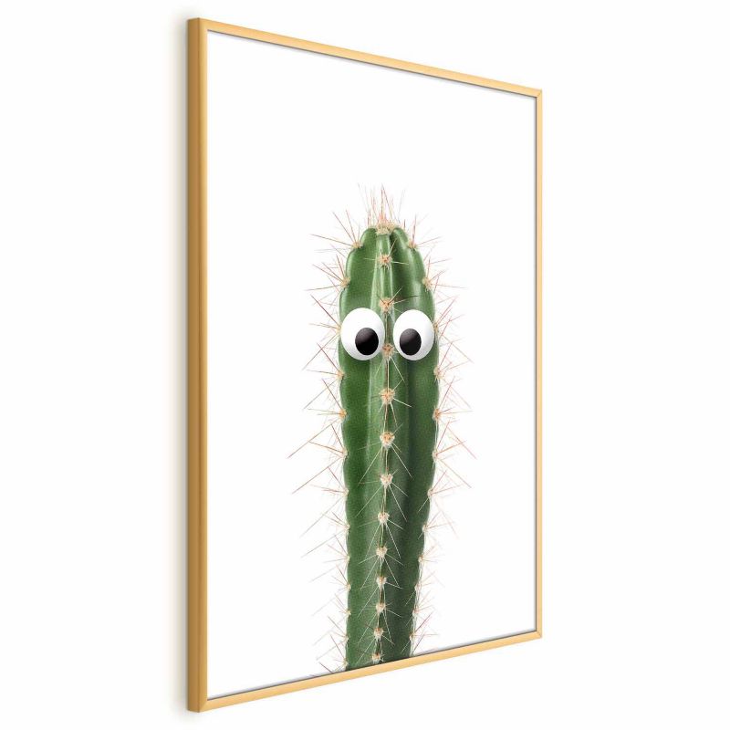 Plakat Artgeist Żywy kaktus 21x30 cm z ramą złotą bez marginesu 1 szt