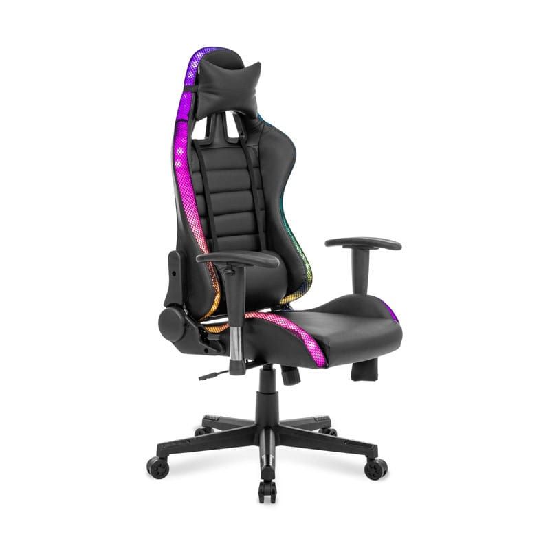 Fotel obrotowy Mirpol ergonomiczny z wyprofilowanym siedziskiem RGB czarny 1 szt.