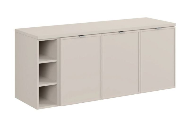 Szafka pod umywalkę COMAD nablatową BELLA CASHMERE 120cm kaszmirowa - zestaw 140 cm z regałem i blatem 1 szt.
