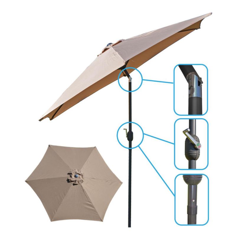 Parasol Saska Garden ogrodowy 300cm składany beżowy 1szt