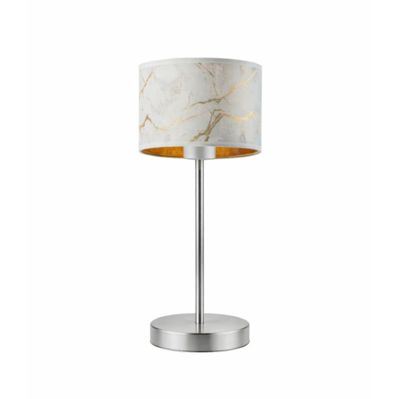 Lampka Nocna Volta Light Factory Blues Abażur Biały marmur Walec 1xE27 1szt.